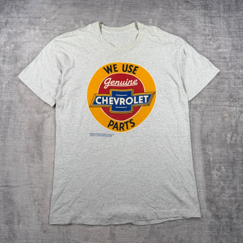 Chevrolet Shirt Mens XL Grey Vintage 90s Genuine Parts Automotive Single Stitch